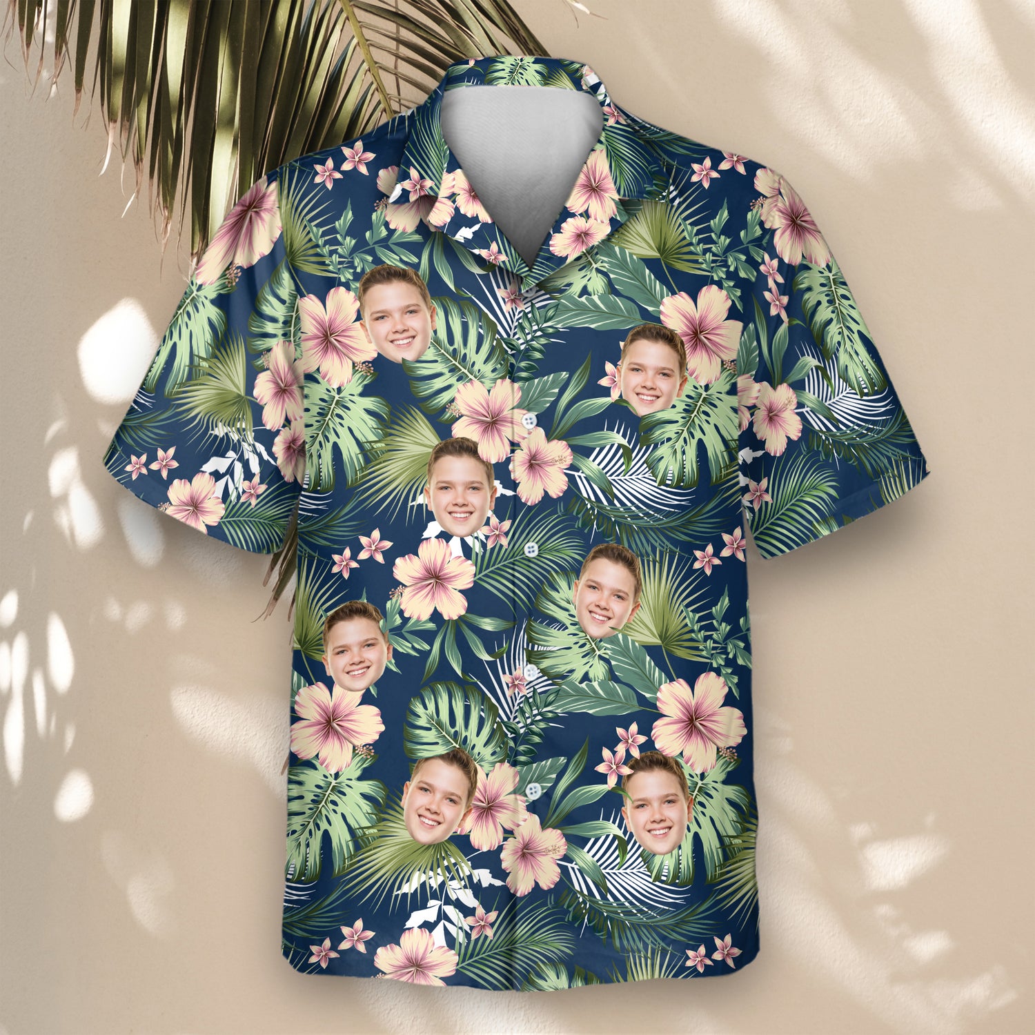 A vibrant Botanical Tropical Florals Custom Hawaiian Shirt featuring lush tropical flowers and leaves in rich colors. This stylish, breathable shirt showcases elegant hibiscus, frangipani, and foliage, perfect for summer, beach vacations, or casual island wear. Designed for comfort with a relaxed fit, short sleeves, and a classic button-up style.