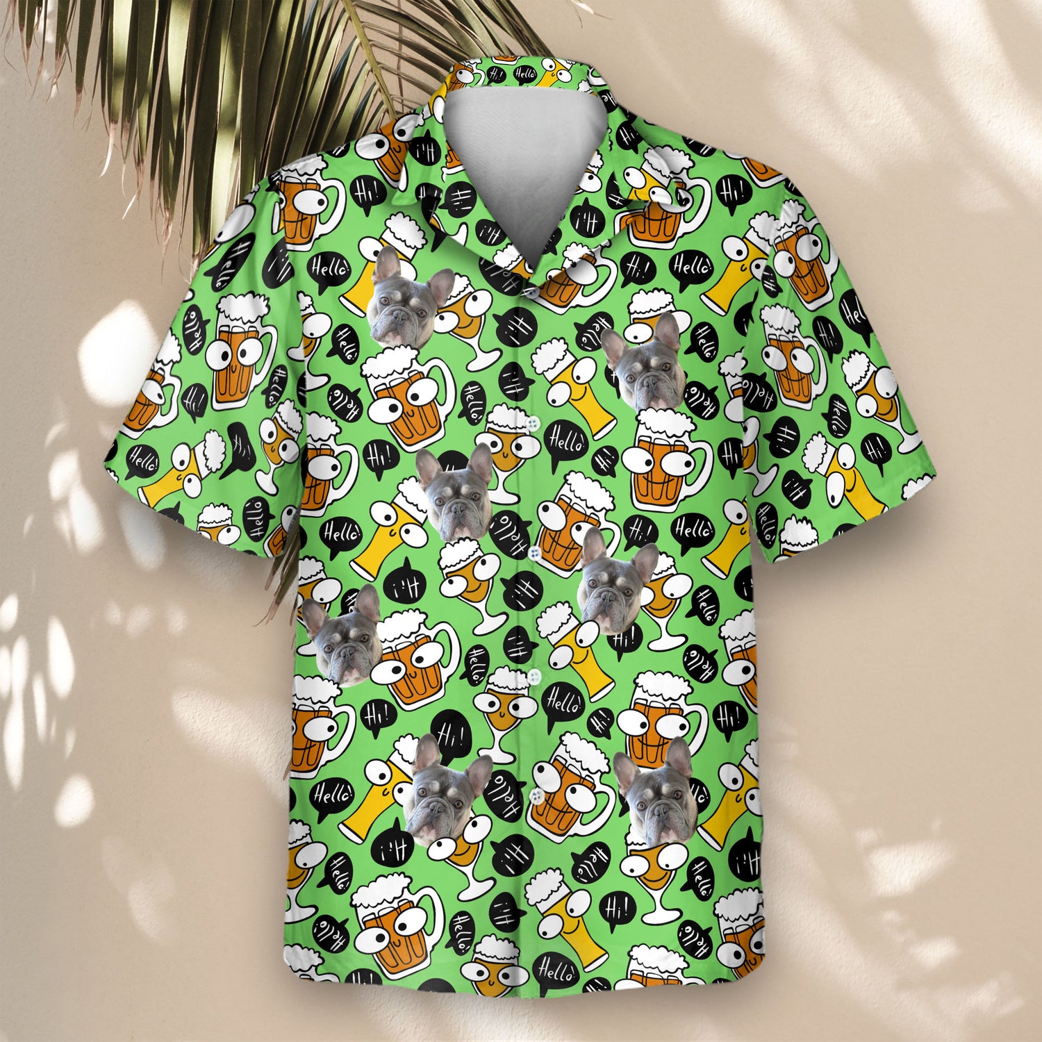 Oktoberfest drinking team Hawaiian shirts with faces on them, featuring classic beer glasses and a fun, lively design.