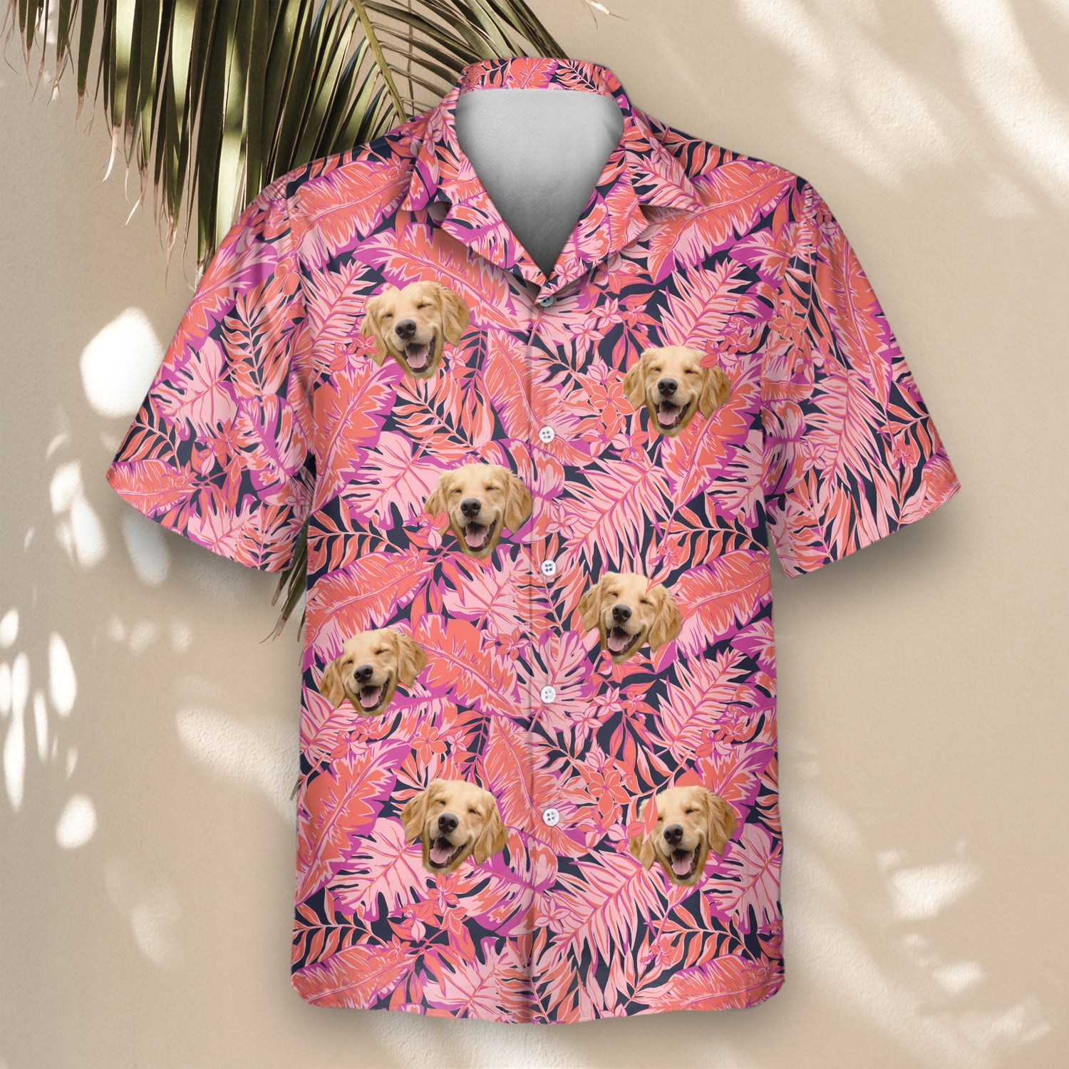 A Bright Colorful Tropical Florals Custom Hawaiian Shirt featuring vivid tropical flowers, lush palm leaves, and exotic rainforest elements. This stylish, breathable button-up shirt showcases bold colors and a lively summer vibe, perfect for beach vacations, luau parties, or casual island wear. Designed for comfort with a relaxed fit and short sleeves.