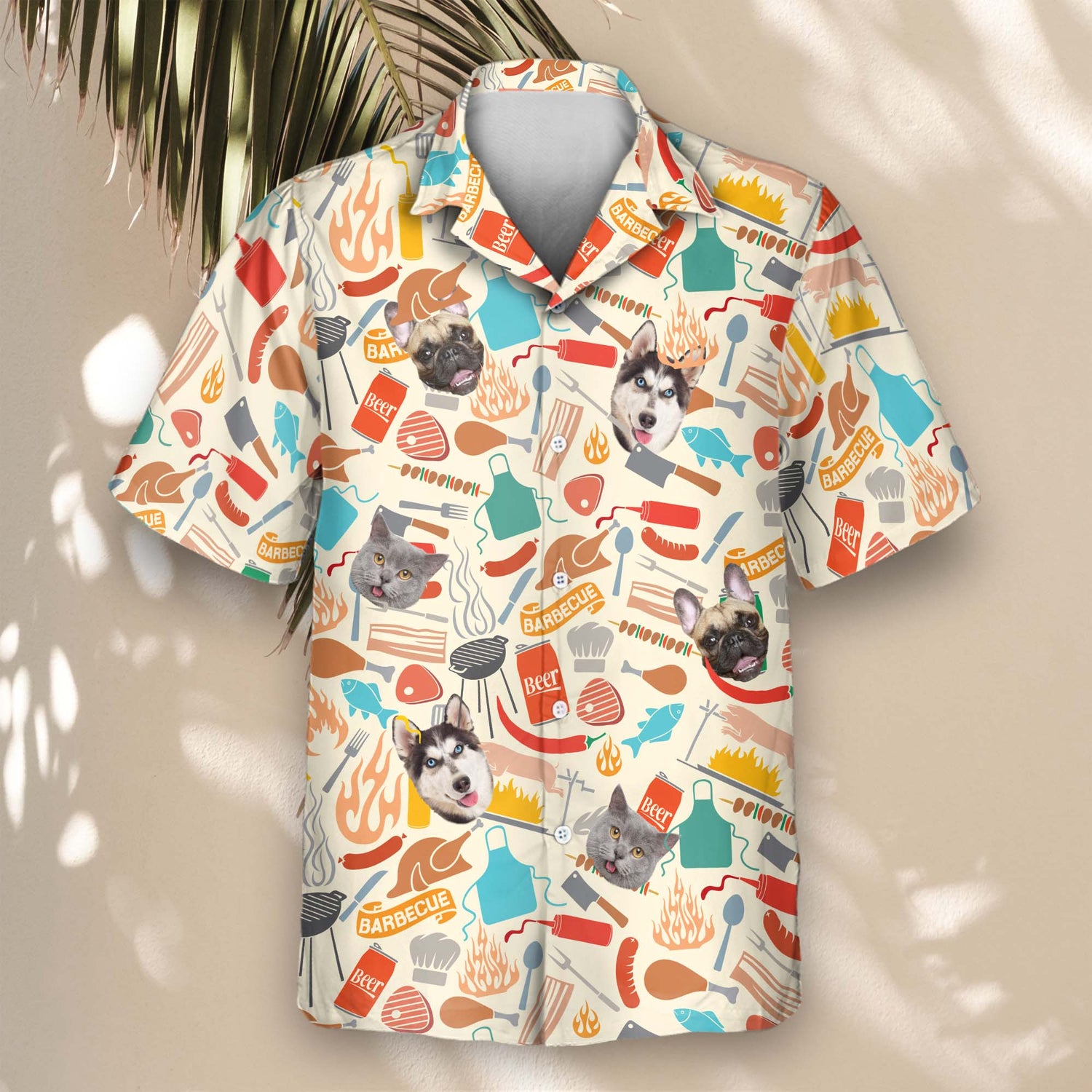 Get fired up with custom Hawaiian shirts featuring BBQ themes! Fun shirts with faces on them make the ultimate grill master party outfit.
