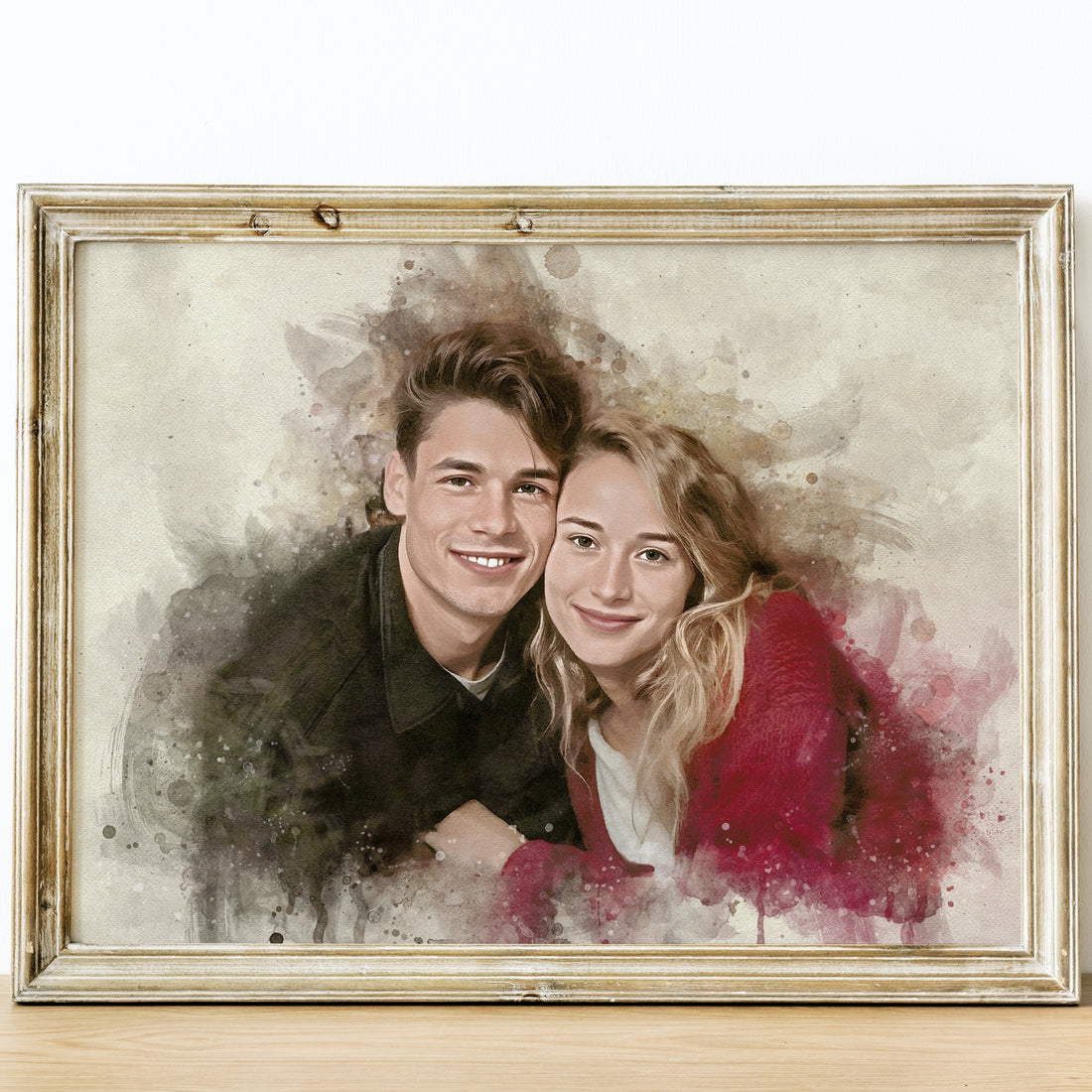 Watercolor Couple Portrait From Photos | Custom Mayy Arts