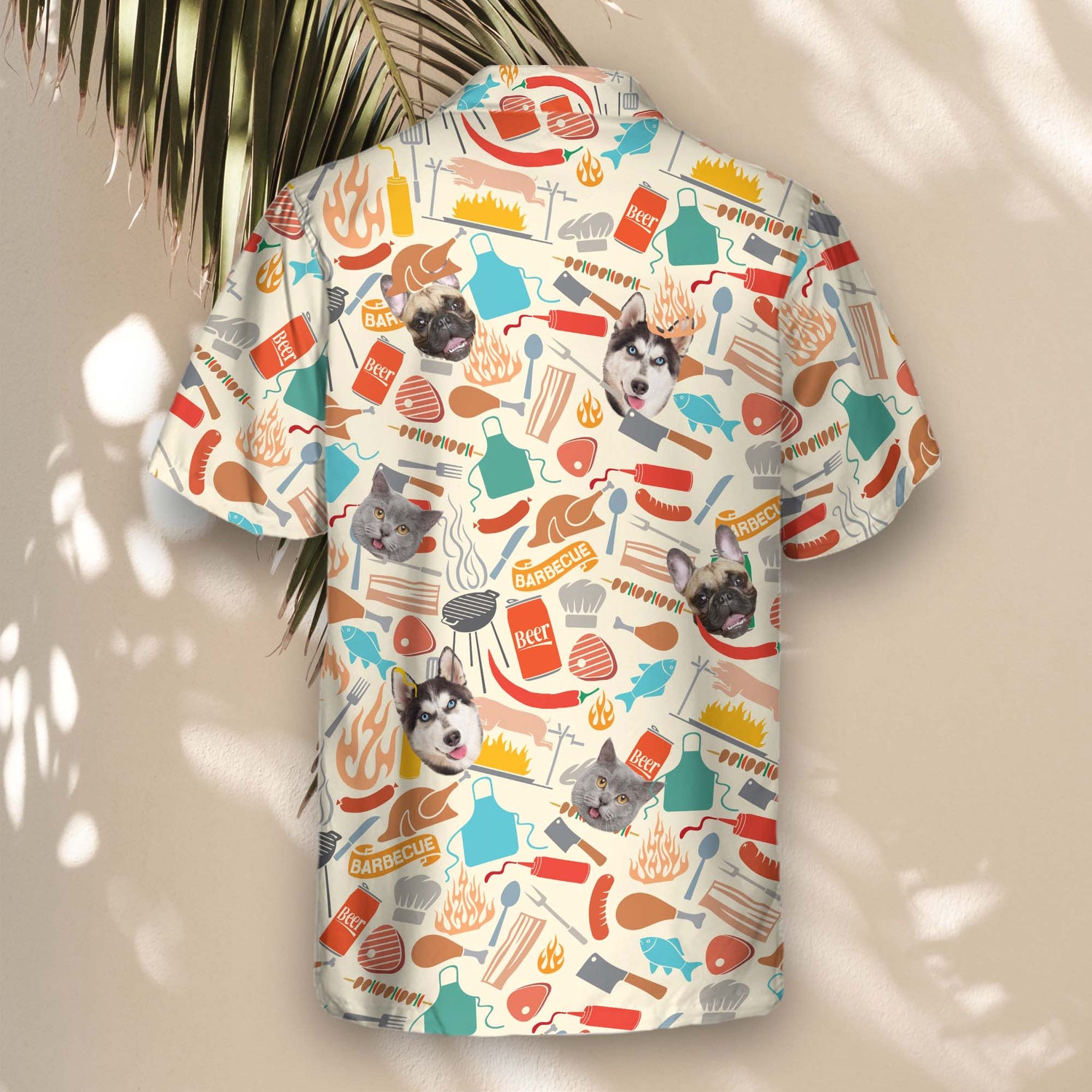 Turn up the heat in custom Hawaiian shirts with faces on them! A bold, BBQ-inspired look for any cookout, picnic, or summer grilling event.
