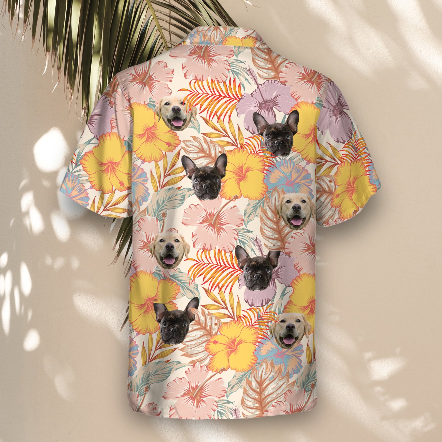 Fun custom Hawaiian shirts with hibiscus, palm trees, and shirts with faces on them, bringing vibrant tropical vibes and lightweight comfort to any occasion.