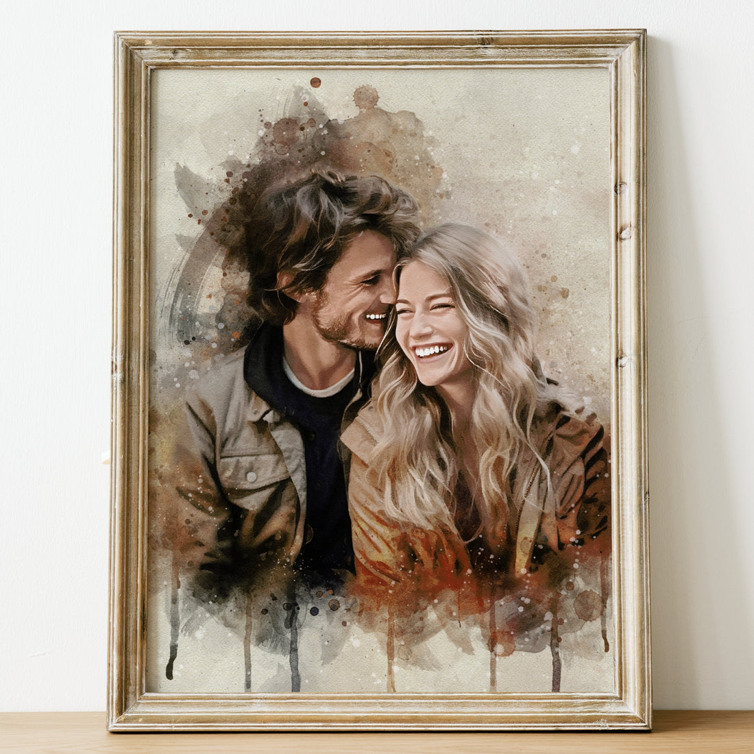 Watercolor Couple Portrait From Photos | Custom Mayy Arts