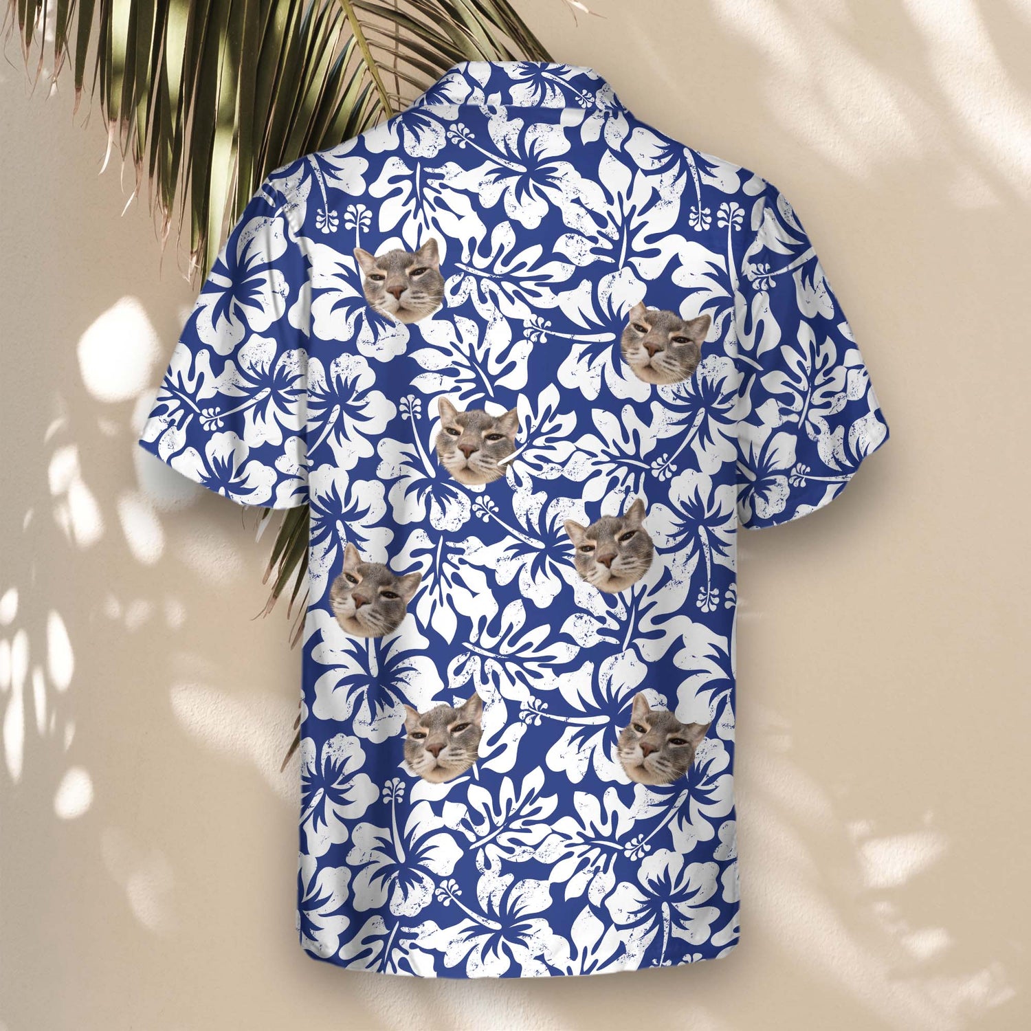 Tropical custom Hawaiian shirts with faces on them, featuring bright palm trees, ocean waves, and vibrant summer designs for fun casual wear.
