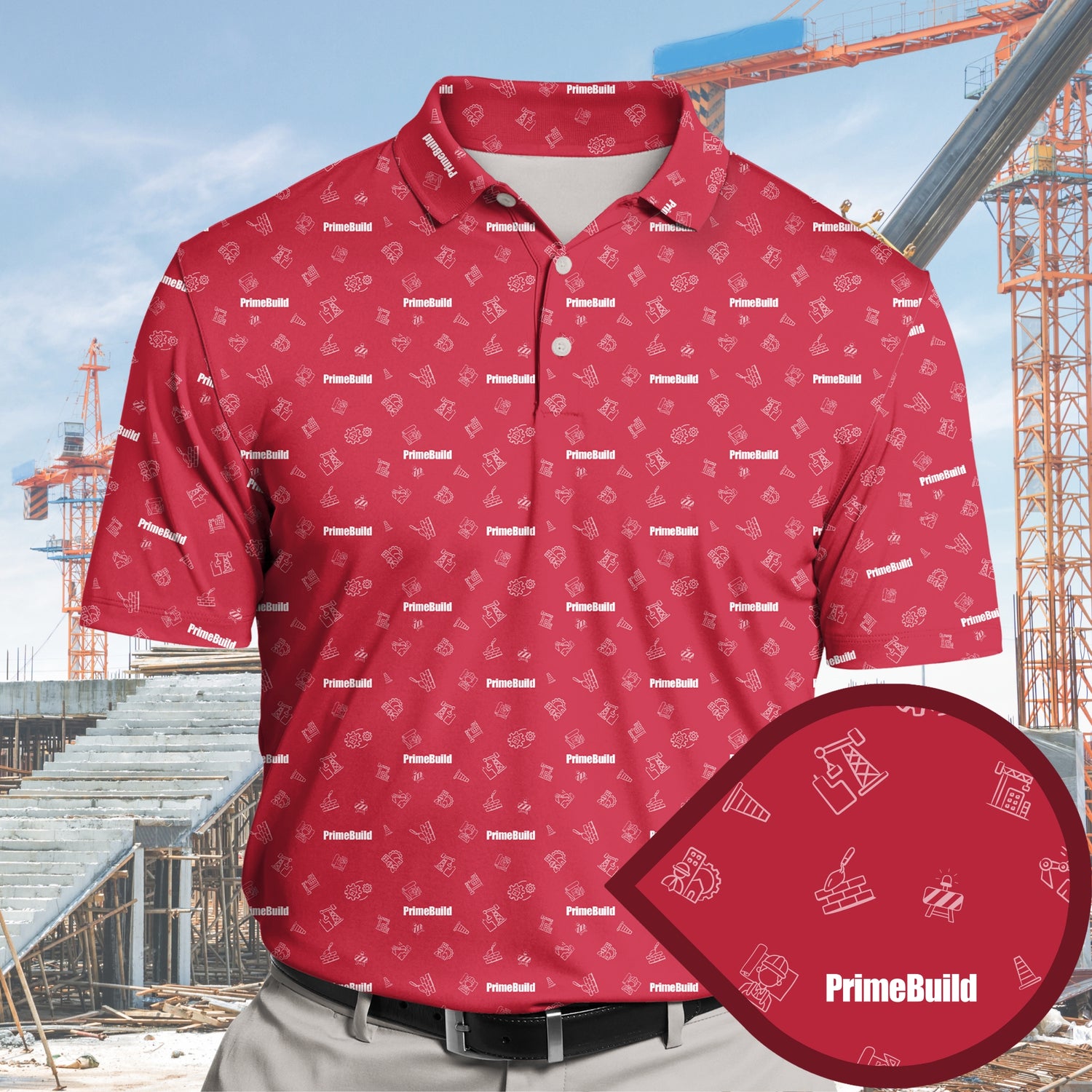 Custom Fabric Designed Polo Shirts with Company Logo Custom Fabric Designed Polo Shirts with Company Logo