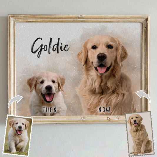 Before-and-After Portrait of Pets Growing Up - Mother’s Day Gift